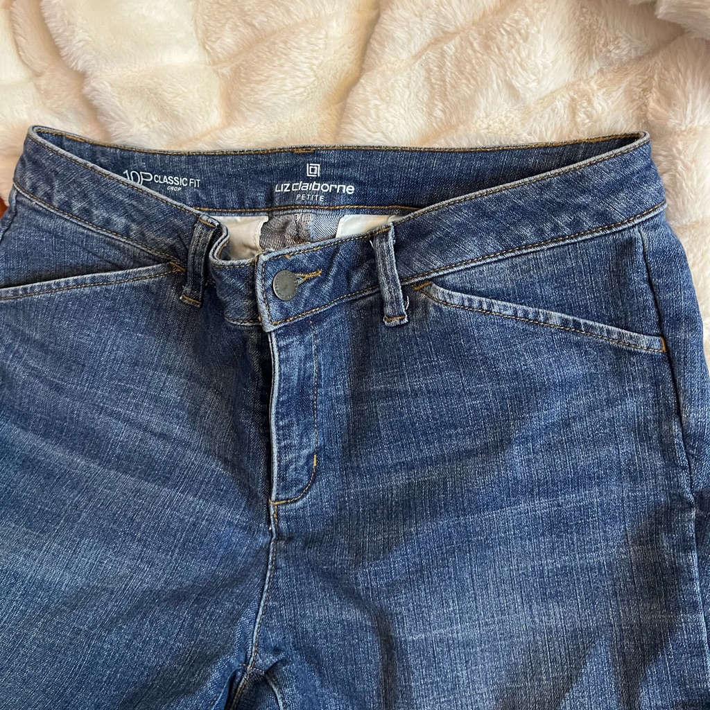 Liz Claiborne 10p Classic Fit Cropped Capri Spring Summer Jeans Casual Midwest